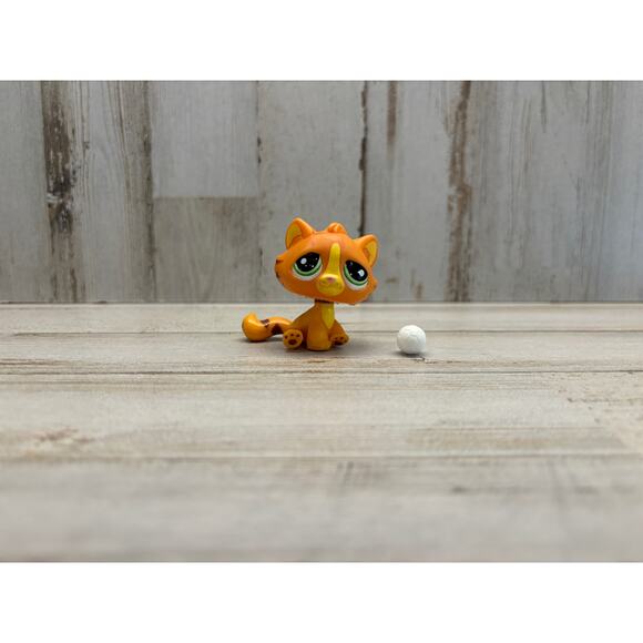 Rare Littlest Pet Shop LPS - AUTHENTIC Orange Striped Tiger Kitty Cat EUC - Picture 1 of 3